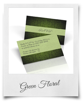 Green Floral - RSVP Cards