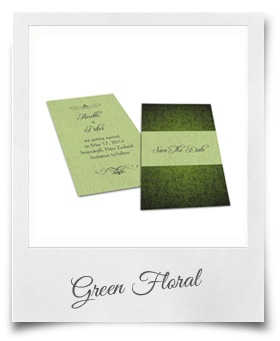 Green Floral - Save The Date